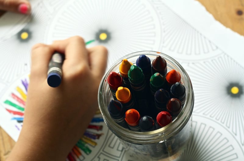 Kids drawing on wall
